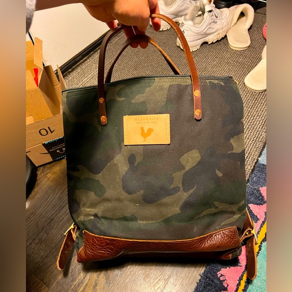 Anthropologie | Bags | Backpack Camo And Leather | Poshmark